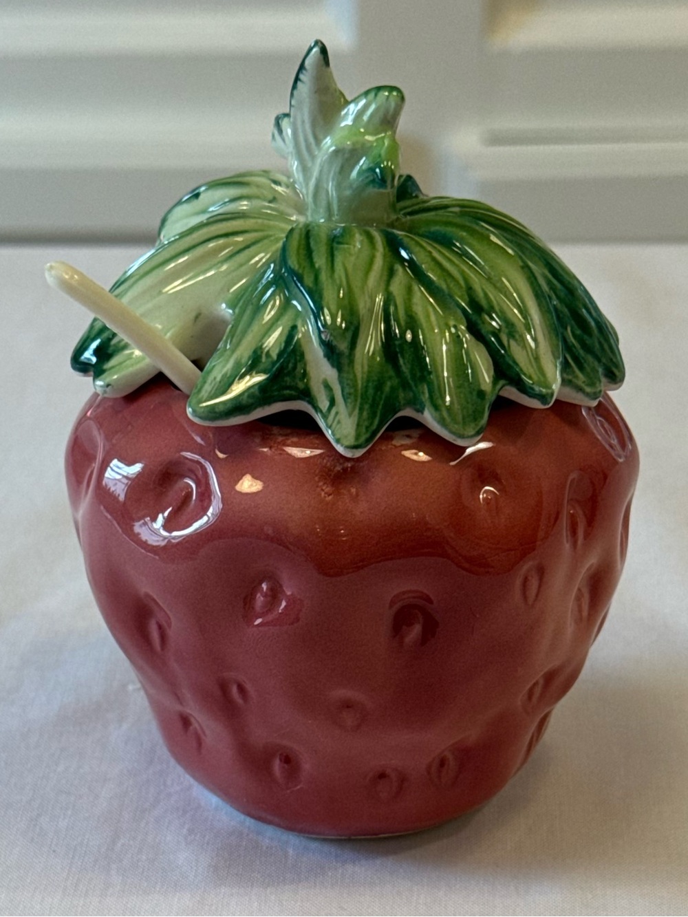 🍓Inarco Japan Ceramic Strawberry Jam Jar Complete Set | 1960s Cottagecore | HTF